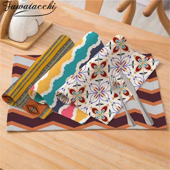 

Fuwatacchi Colorful Kitchen Table Mats Simplicity Linen Tableware Napkins Heat Protection Decorative Placemats for Dining Table