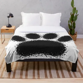

Soft Blanket for Bed Sherpa Flannel Fleece Blanket Home Travel Sofa Soft Throw Blanket Dog Paw Drawing