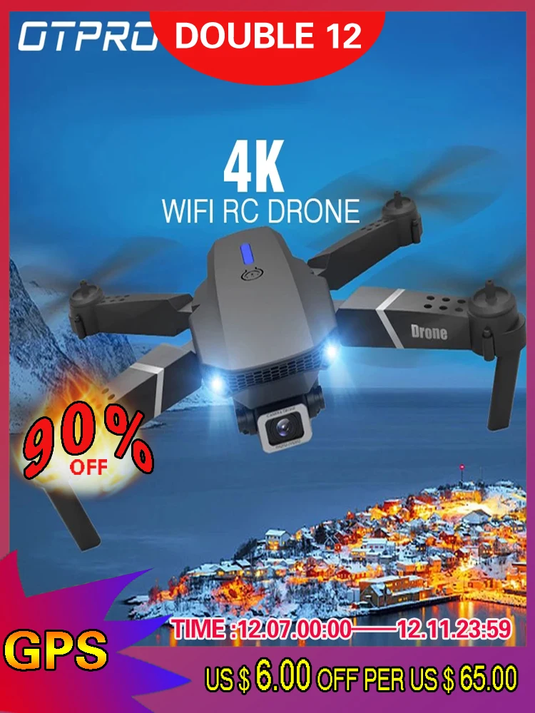 OTPRO 2020 Новый WIFI FPV Дрон с широкоугольным HD 4K 1080P камера поддержкой высоты RC