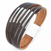 Цветной многослойный браслет для женщин, модные ювелирные изделия, кожаная Подвеска из сплава, круглые браслеты, подарочные аксессуары