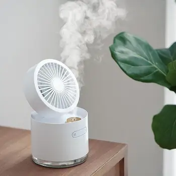 

Portable USB Fan Flexible With Air Diffuser Adjustable Cooler Mini Fan Handy Desk Desktop USB Cooling Mist Fan Humidifier Office