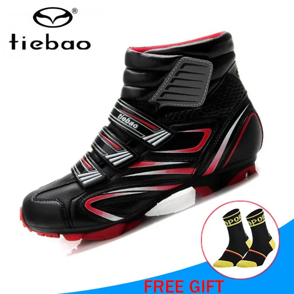 Tiebao Winter mountain bike shoes cycling sneakers men women self-locking warm snow cycling boots sapatilha ciclismo shoes - Color: socks for 1430 R