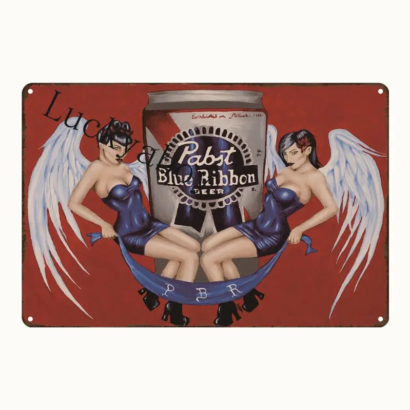[Luckyaboy] алкогольный напиток пиво Ретро плакат Наклейка на стену домашний бар Домашний декор для паба мужские пещеры винтажные металлические жестяные знаки AL033