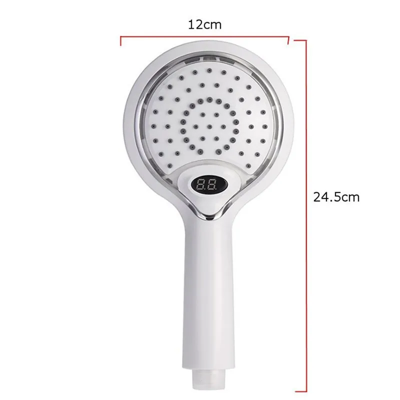 

LED Shower Spray Head Headheld Shower Spray Head Digital Temperature Sensor 3 Colors Change Water Powered New Rainfull Shower