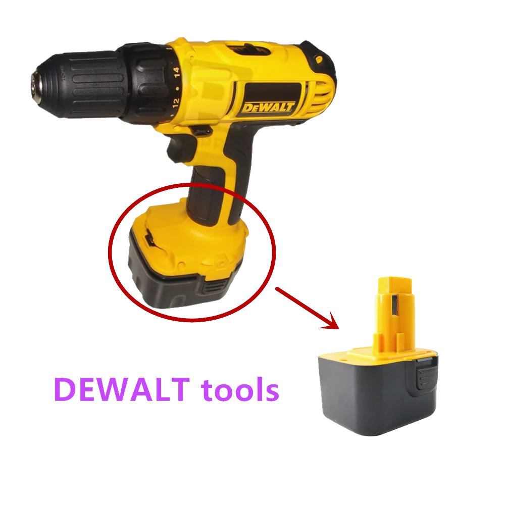 Batería de herramienta para Dewalt, 12V, 4800mAh, DE9074, DC9071, DE9037, DE9071, DE9075, DW9071, DW9072, DW9074, DC727, DC756, DC980, DC981, DW0