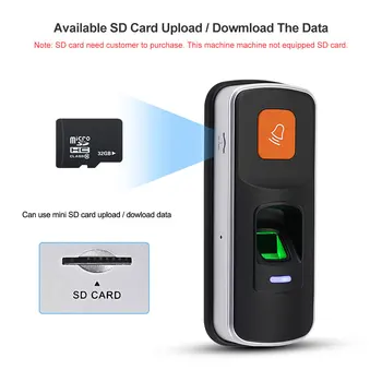 RFID Fingerprint Access Control System Biometric Reader Door Opener Standalone Access Controller 125KHz Keyfobs SD