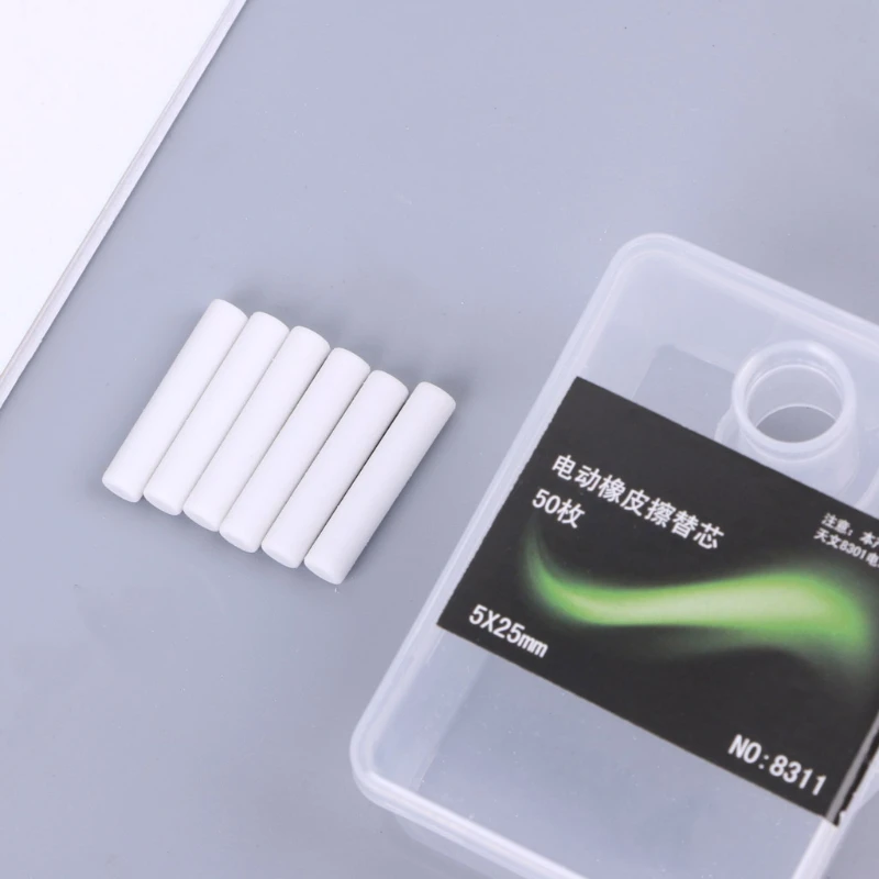 

50 Pcs Electric Eraser Replacement Sketch Erasing Rubber School Stationeries Use