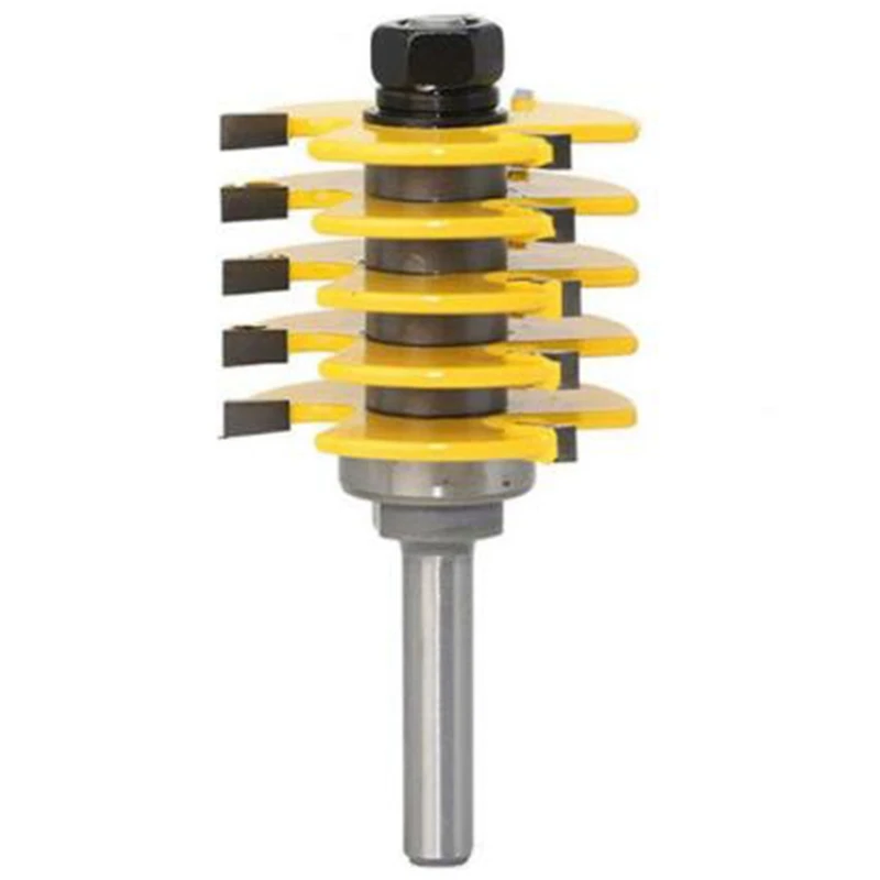 

1Pc Box Joint Router Bit Adjustable 5 Blade 3 Flute 8Mm Shank for Wood Cutter Tenon Cutter for Woodworking Tools