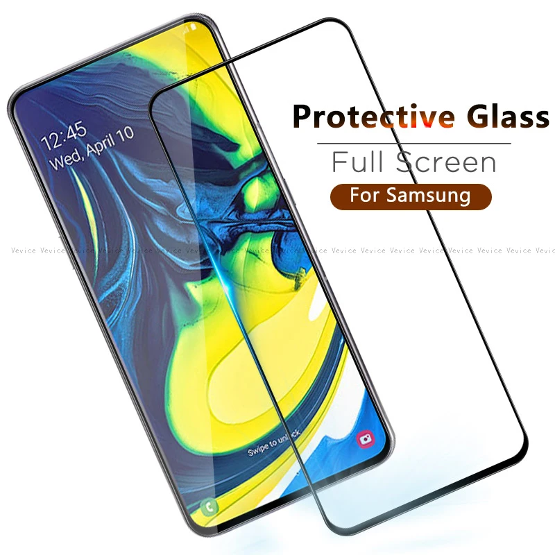 

Tempered Glass For Samsung Galaxy A10 A20 A20E A30 A30S A40 A50 A50S A60 A70 A80 A90 Full Cover Screen Protector Glass Film Case