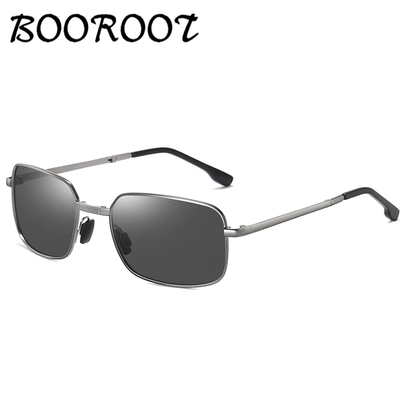 

BOOROOT Men and Women Fashion Rectangular Classic Sunglasses Metal Frame UV400 UV-resistant Eyewear Folding Polarized Sunglasses