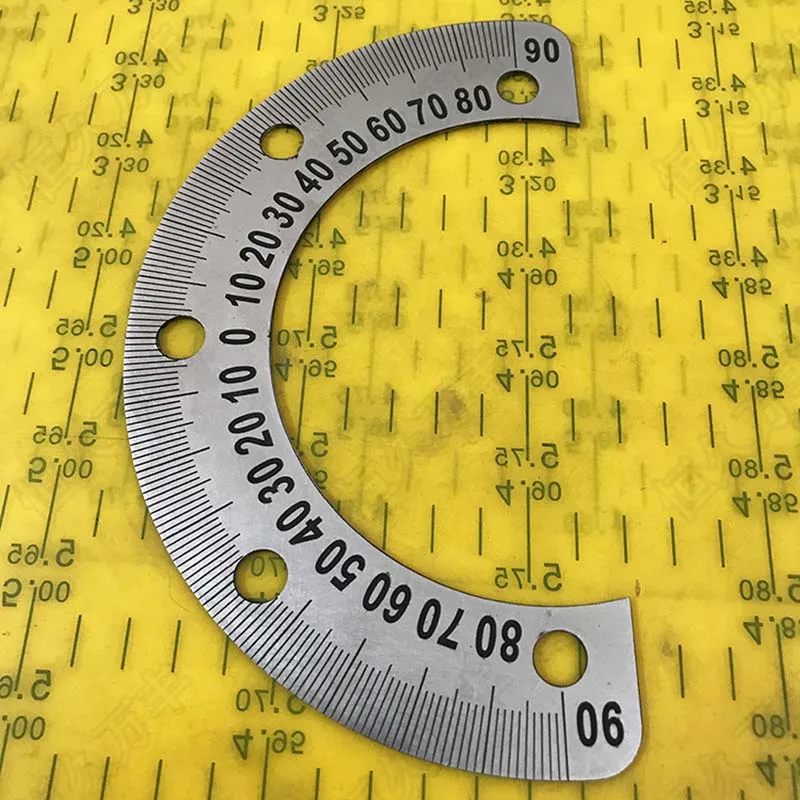 185x120x2 Middle semicircle dial dividing measuring ruler with hole goniometer Stainless steel decorative plate 4