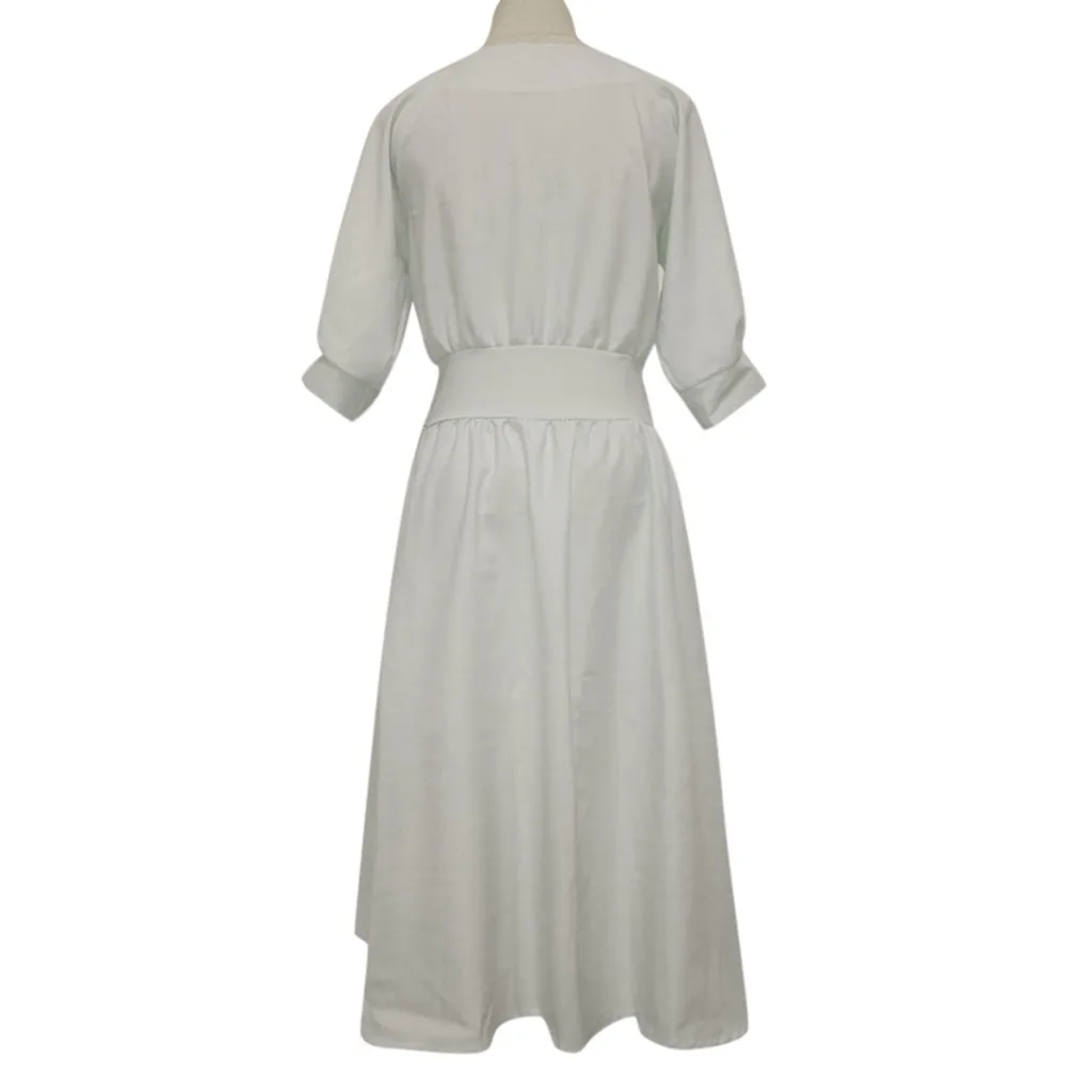 Женское повседневное однотонное платье с v-образным вырезом и завязками на рукавах, летнее богемное свободное удобное платье длиной до колена для активного отдыха, домашние платья# LR3