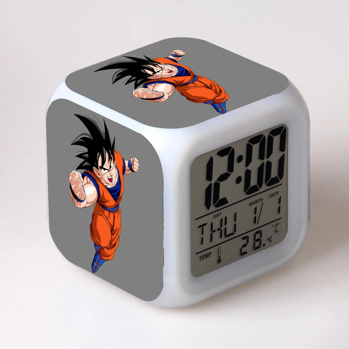 20 Dragon Ball Z светодиодный детский будильник красочные вспышки сенсорный свет Гоку мультфильм цифровые настольные часы с температурой электронные часы - Цвет: 20