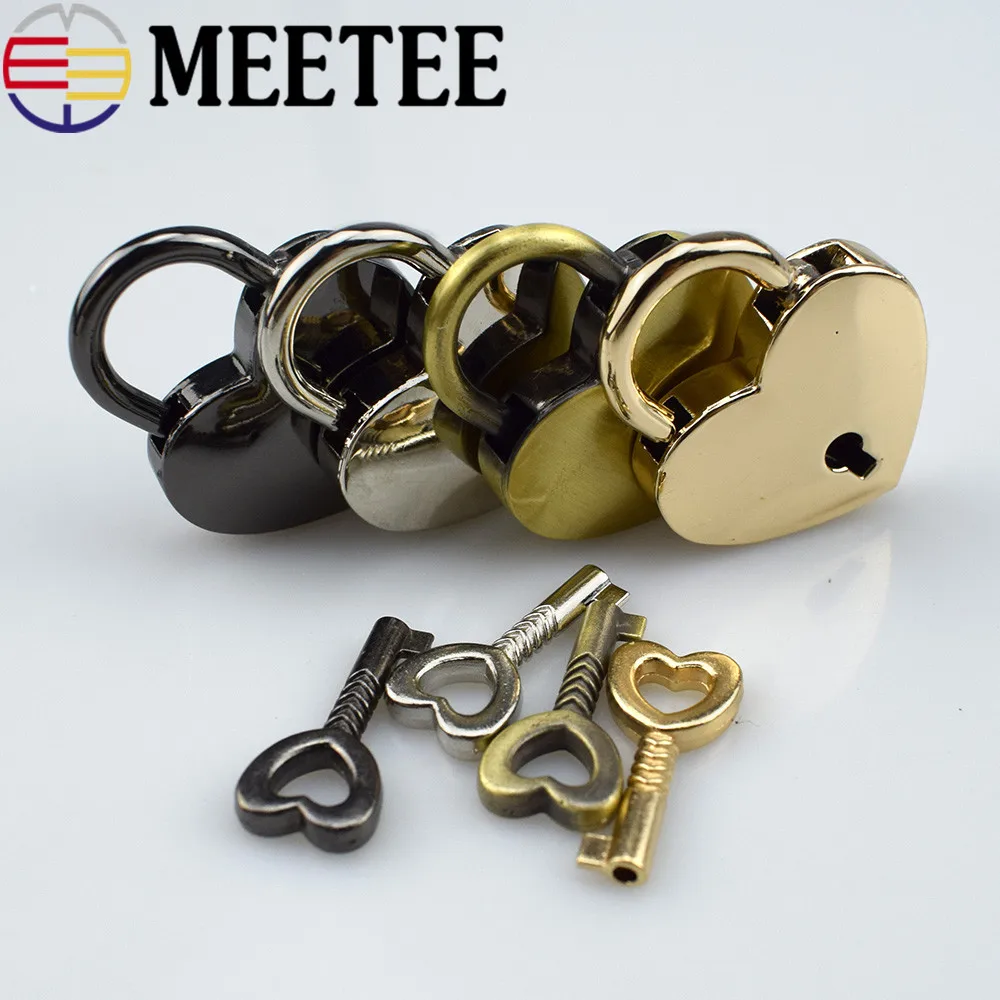 2 шт. Meetee в форме сердца, металлическая застежка, поворотный замок, поворотный замок с ключом, сделай сам, женская сумка, сумка, кошелек, часть, подарки, аксессуары, G9-1