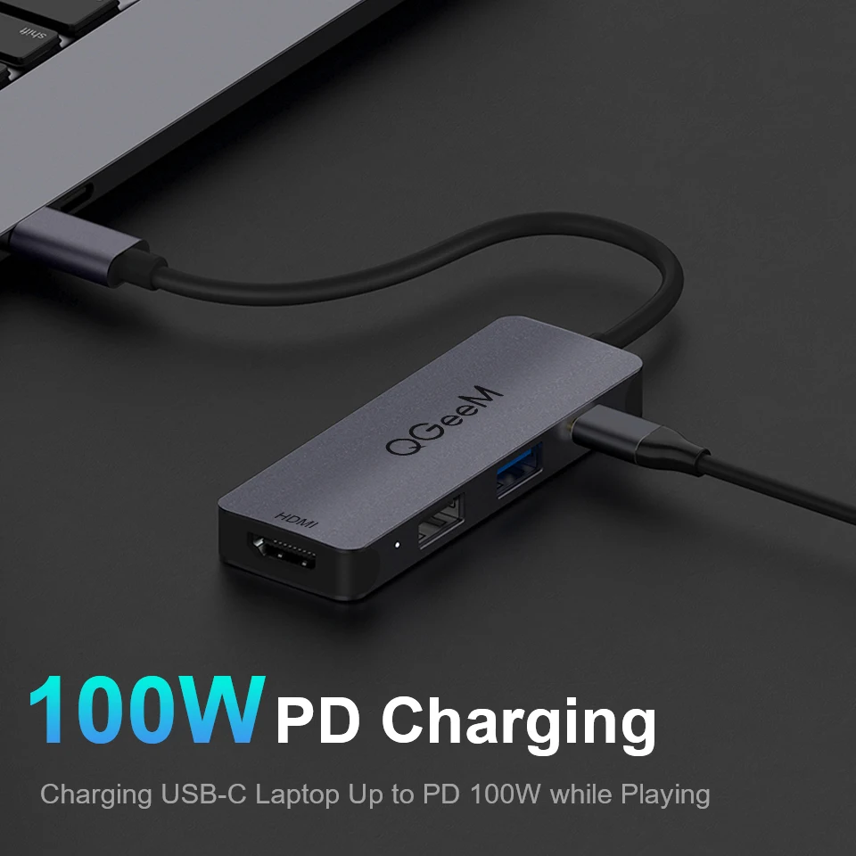 USB концентратор QGeeM для Macbook Pro мульти 3 1 Тип C 0 2 HDMI адаптер PD док станция Huawei Mate 20 OTG