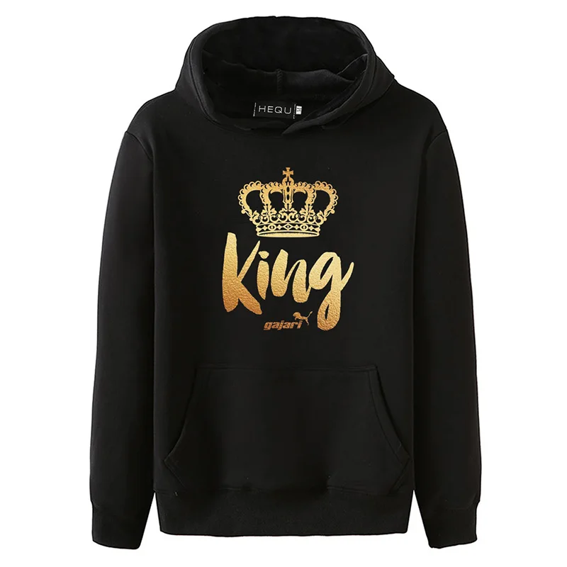 KING QUEEN толстовки для пар Harajuku для женщин мужчин унисекс черная толстовка с капюшоном длинный рукав женский пуловер Топы