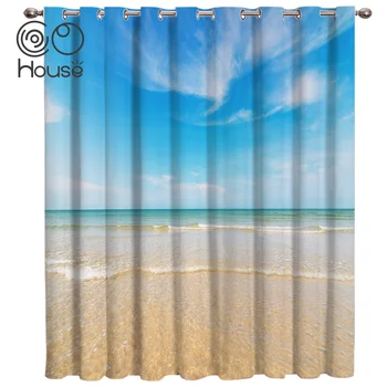

Beach Tropical Ocean Blue Sky Room Curtains Large Window Window Curtains Curtain Rod Curtains Kitchen Living Room Curtains