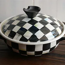 Эмалированная кастрюля Горячая Tencere кухонная посуда кухонный черно-белый