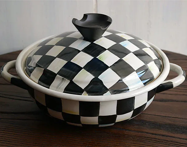 

Enamel Cooking Pot Hot Tencere Cookware Kitchen Black And White
