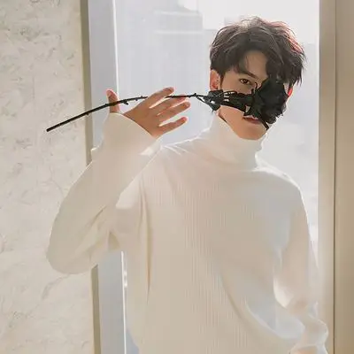 

Long-sleeved t-shirt men's thin round neck printed sweater autumn and winter warm bottoming shirt