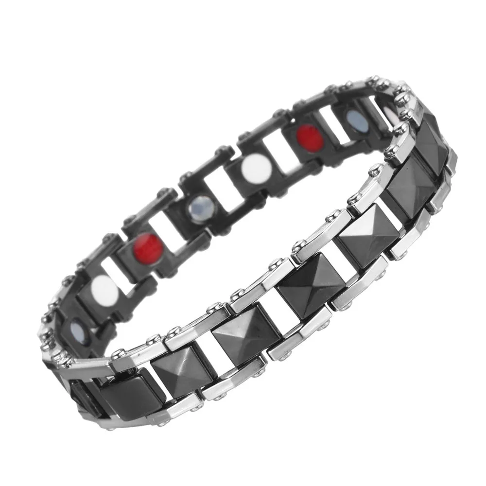 Fashion energy magnetic bracelet for men copper chain link bracelet health germanium Negative Ion Far Infrared bracelet jewelry