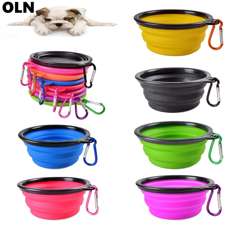 Mejor precio Tazón de Gel de sílice para mascotas, cuenco plegable de silicona para perros y gatos, Color caramelo, para viajes al aire libre, contenedor de comida para cachorros, plato alimentador YDwpe16dn83