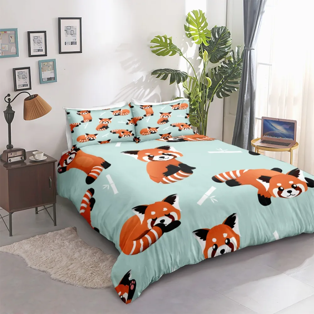 Red Panda Bedding Set Rich Flix