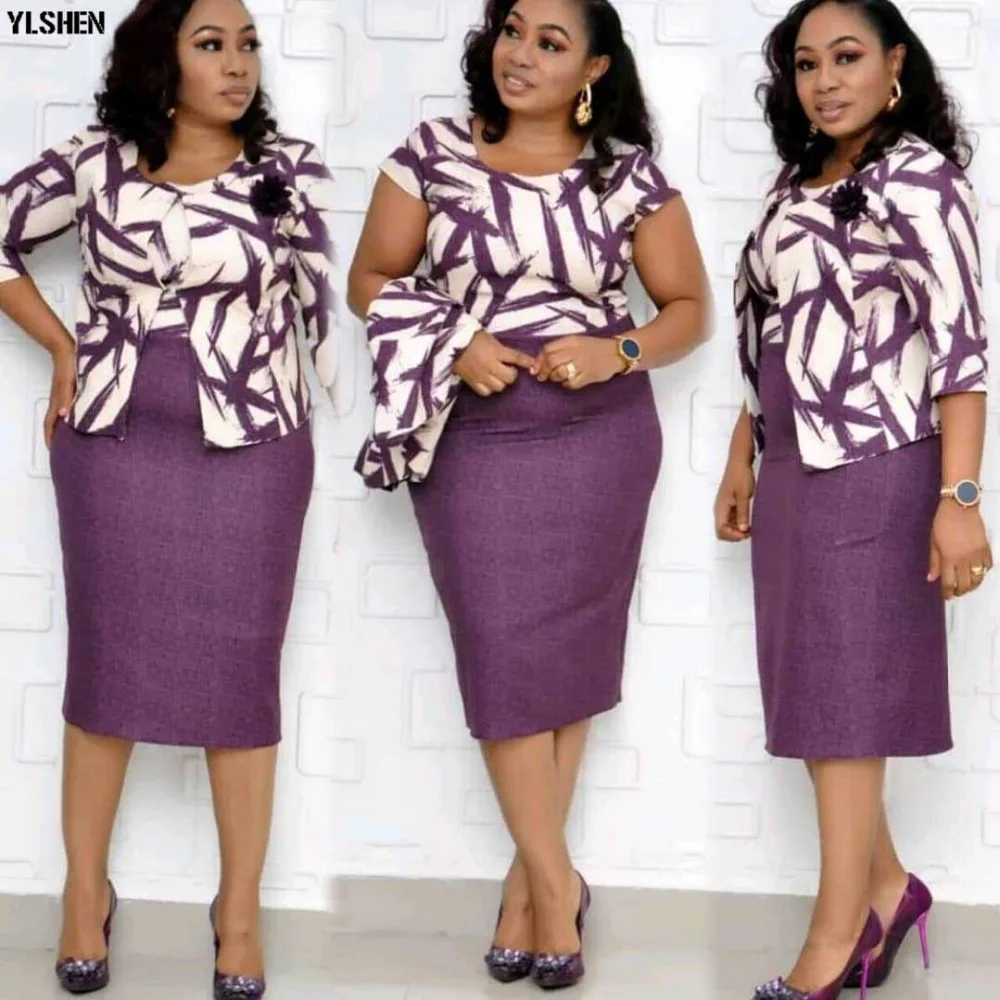 African Dresses for Women 2 Piece Suit Dashiki Print African Clothes Elegant Ankara Dress Fashion Robe Africaine Ropa Mujer 2019 01