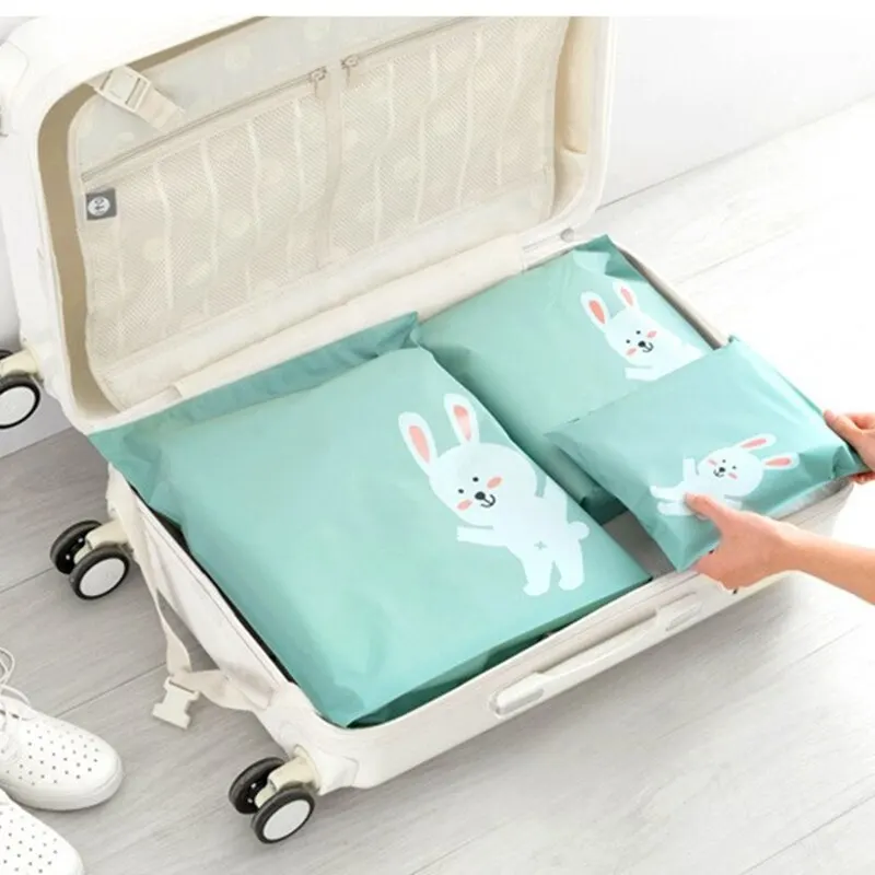 Cute Animals Printed Storage Bag Mini Waterproof Travel Clothes Luggage Kids Toy Shoe Laundry Lingerie Cosmetics Organizer Pouch