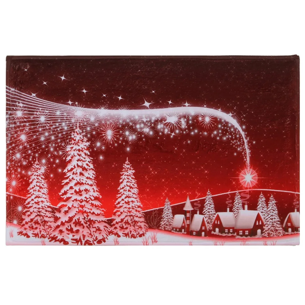 Behogar Merry Christmas Придверный коврик с деревом фланелевый ковер нескользящий напольный дверной коврик подкладка для коврика для дома комнаты рождественские украшения 40x60 см