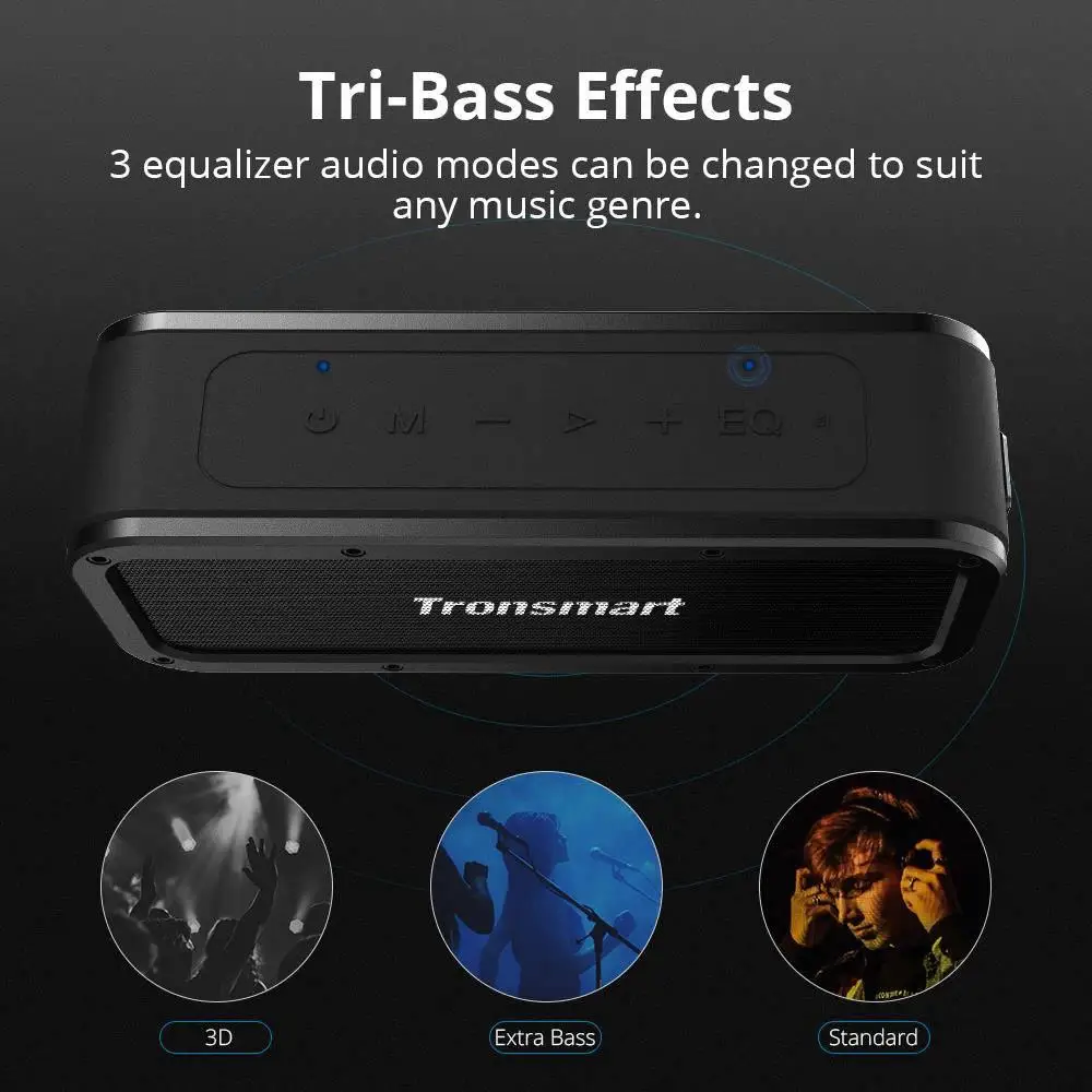 Tronsmart Force Bluetooth Speaker TWS Wireless Portable Speaker IPX7 Waterproof NFC Speakers 15H Playtime with Voice Assistant Tronsmart Force Bluetooth Speaker TWS Wireless Portable Speaker IPX7 Waterproof NFC Speakers 15H Playtime with Voice Assistant