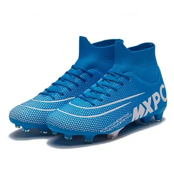 

High Quality High Top Football Boots Men Professional Athletic Trainers Sneakers Outdoor Men Soccer Shoes Boots Chuteira Futebol