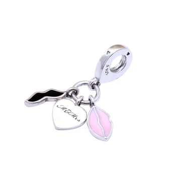 

Authentic 925 Sterling Silver Charm Lovers In Love Creative Hanging Accessories Fit Pandora Women Bracelet&necklace Diy Jewelry