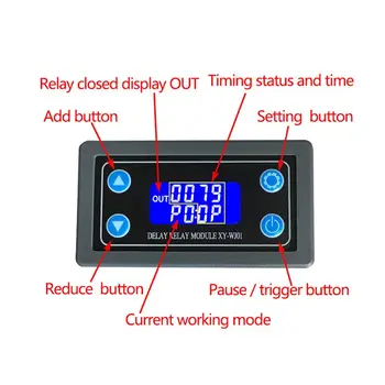 

XY-WJ01 Delay Relay Module With Digital LED Dual Display Cycle Timing Circuit Switch R9UC
