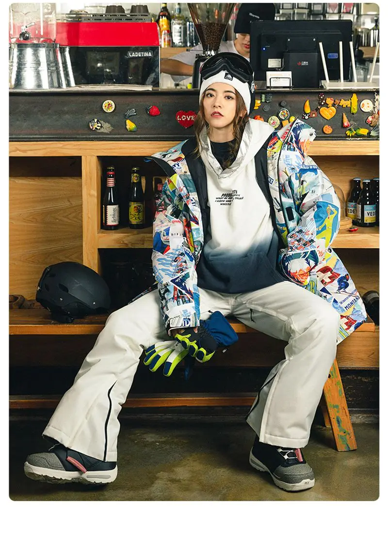 Женский лыжный костюм бренды Корея толстые теплые лыжные куртки зимние теплые водонепроницаемые ветрозащитные лыжные и сноубордические костюмы