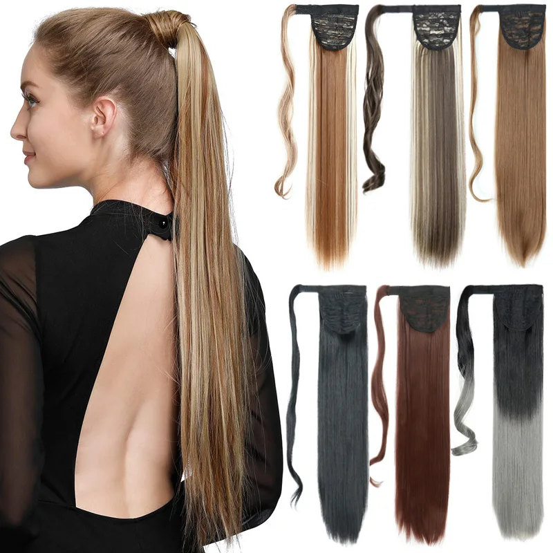 LISIHAIR прямые волосы на заколках накладные 24 дюйма 120 г заколка для хвоста