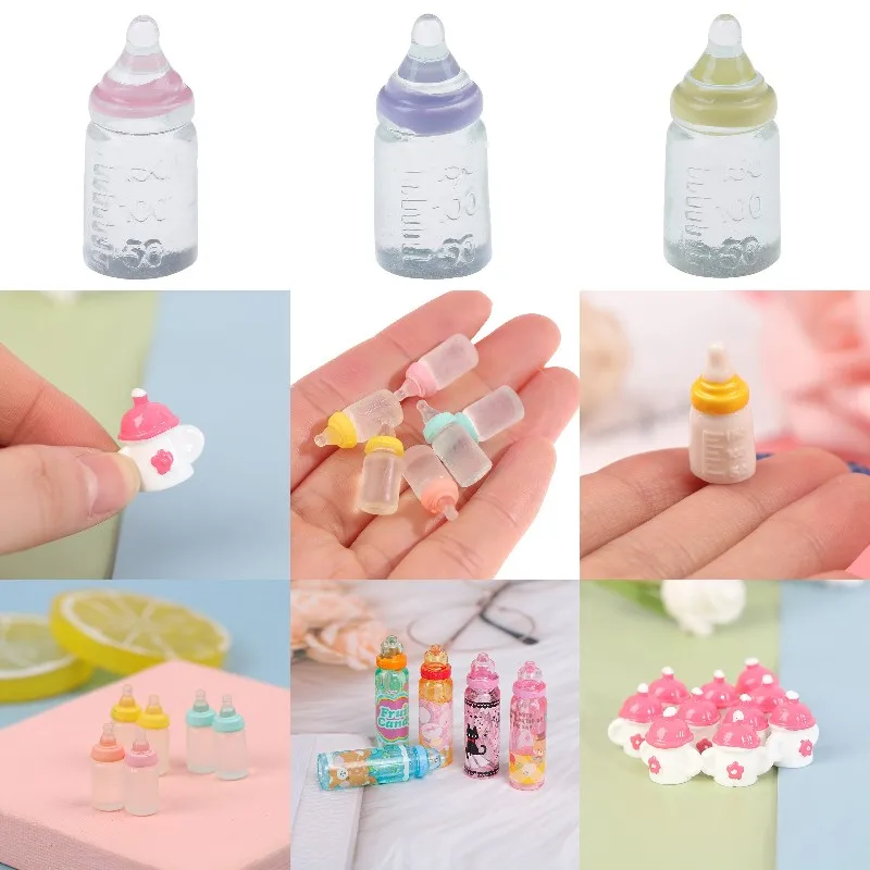 Cute 1:12 Simulation Mini Milk Bottle Feeding Bottles Miniature Baby Bottle DIY Dollhouse Miniature Accessories newborn photography props felt feeding bottle mini props cookies baby photo hsoot accessories creative props