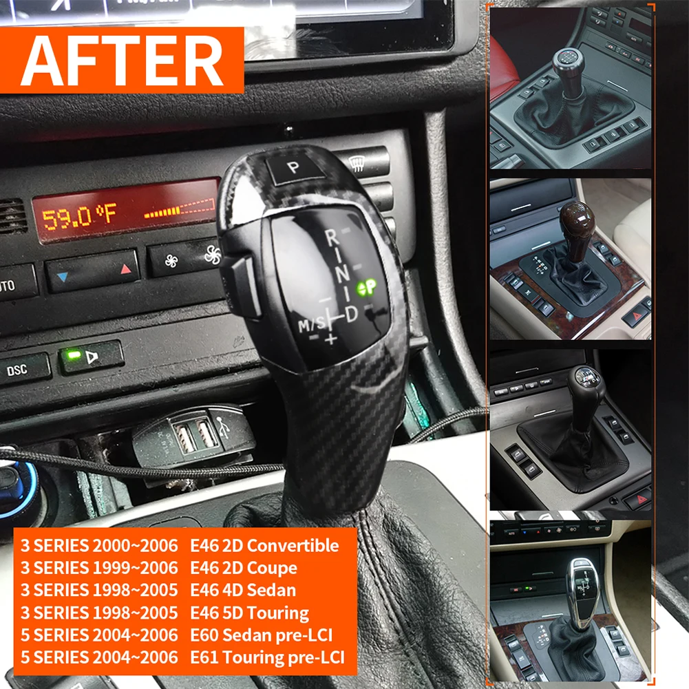 LED Automatic Car Gear Shift Knob for BMW 5 3 Series E60 E61 E46 Left Hand Drive Lever Stick Auto Replacement Accessories Tools |