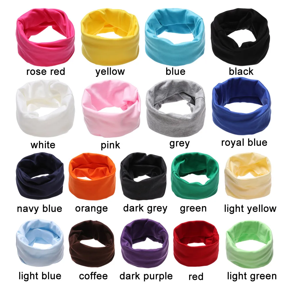 Kids Cotton Scarf Multipurpose O Neck Ring Scarf Solid Print Children Autumn Winter Warm Windproof Scarves For Boys Girls baby scarf