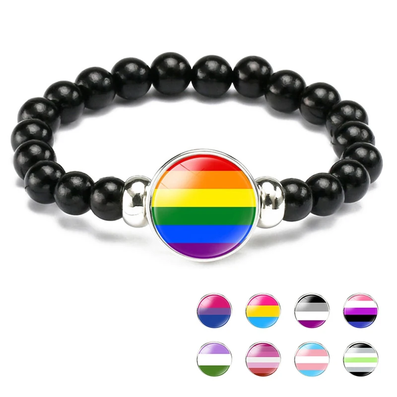 

Pride Rainbow Buckle Charm Bracelet Gay Jewelry Handmade DIY Beaded Weave LGBT Bracelet