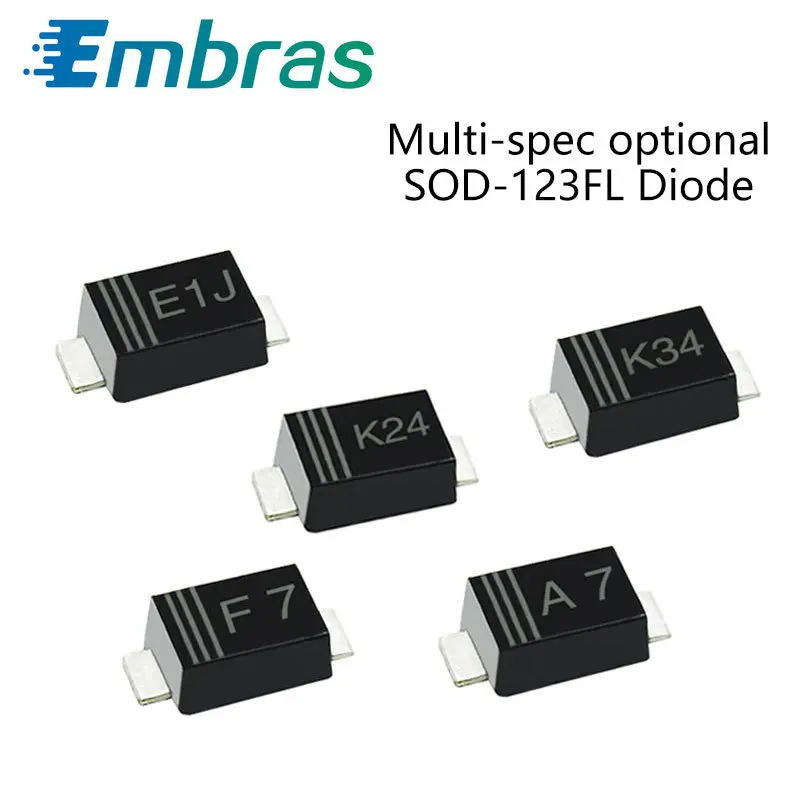 100Pcs SMD диод с барьером Шоттки выпрямителя тока ES1J E1J DSK34 K34 DSK24 K24 FR107 F1M 1N4007 A7 1N4148W T4