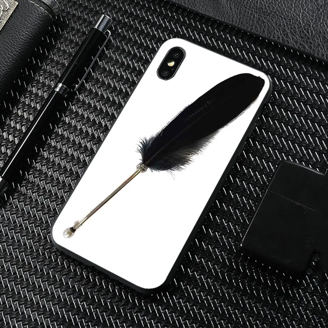 Feather Pen Diy For BQ BQS S 5059 5035 6040L HTC U11 U12 Plus LG K10 K8 K7 K4 2017 Silicone Phone Bag Case | Мобильные телефоны и
