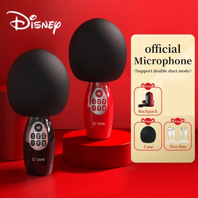 Disney Wireless Karaoke Microphone Bluetooth Handheld Portable Speaker Home KTV Player For Kids