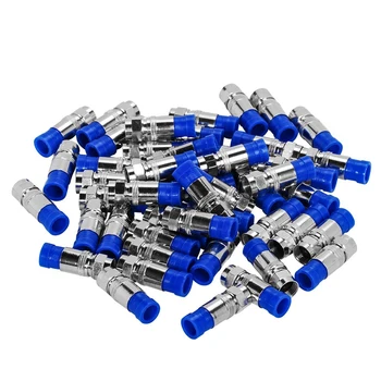 

100PCS RG6 Compression Connectors Coaxial Cable Waterproof Connection F Compression Connector RG6 Coaxial Compression Tool