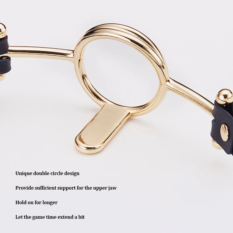 BDSM Sex Toys Erotic Bondage Mouth Fixed tongue High-quality metal one-piece design Soft cowhide Adult Erotic Game For Couples 6