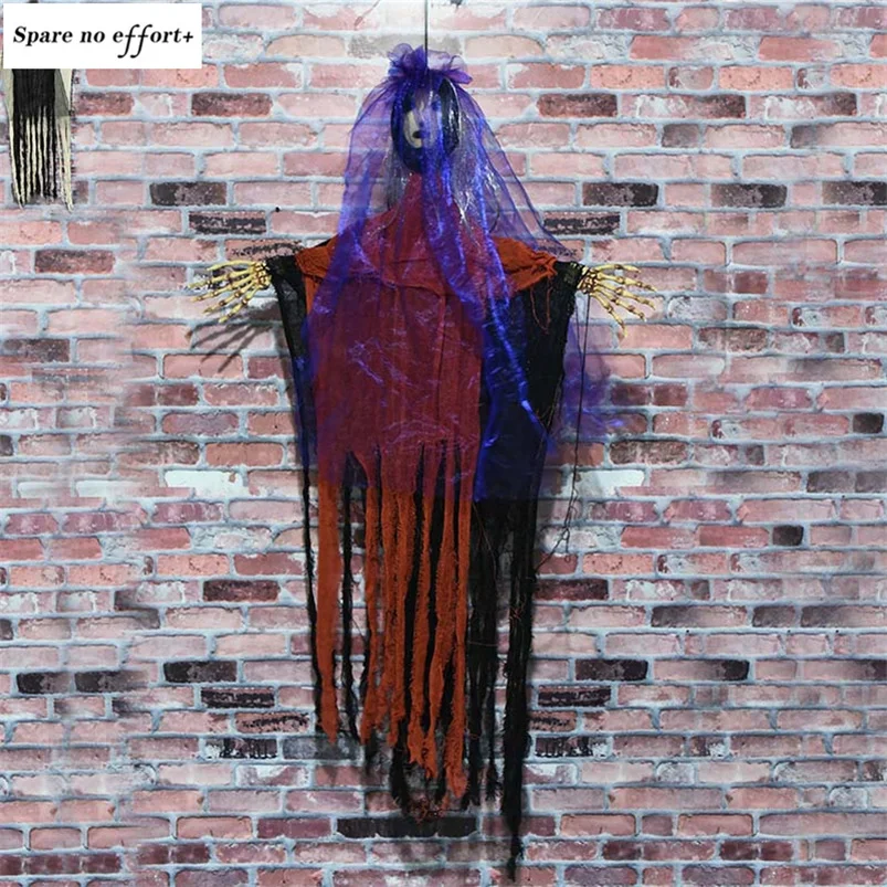 

Voice Control Hanging Halloween Ghost Horror Props Spooky Bride Ghost Haunted Scary Halloween Party Decoration Grim Ghost