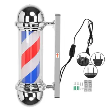 

50cm Barber Shop Pole Red White Blue Rotating Light Stripe Sign Hair Salon Light Barber Shop Pole Red White Blue Rotating Light