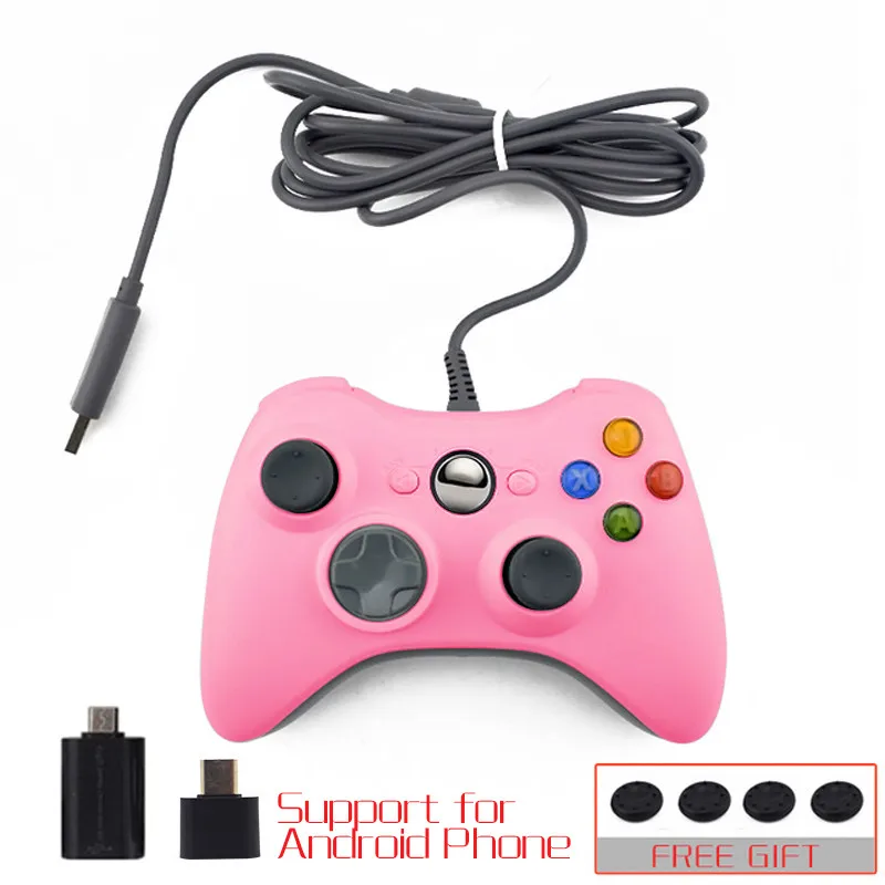 Геймпад "лягушка" для Xbox 360 проводной контроллер для Xbox 360 USB джойстик для PC игровой контроллер Джойстик черный белый геймпад - Цвет: Розовый