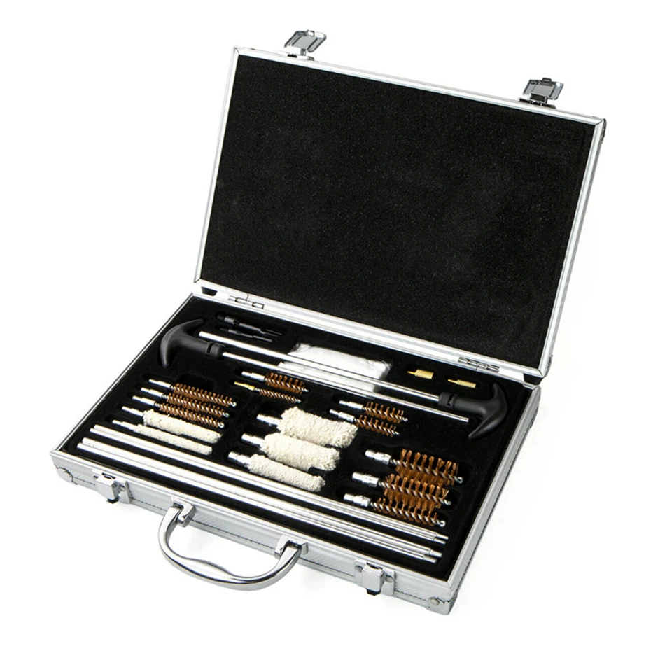

Universal Gun Cleaning Kit For Rifle Pistol Handgun Shotgun Brush Cleaner Maintenance Tools Set Aluminum Storage Case