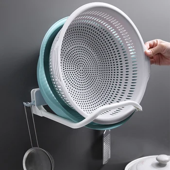 

Punch-free Washstand Washbasin Stand Kitchen Storage Shelf Wall Mounted Rack For Bathroom Kitchen